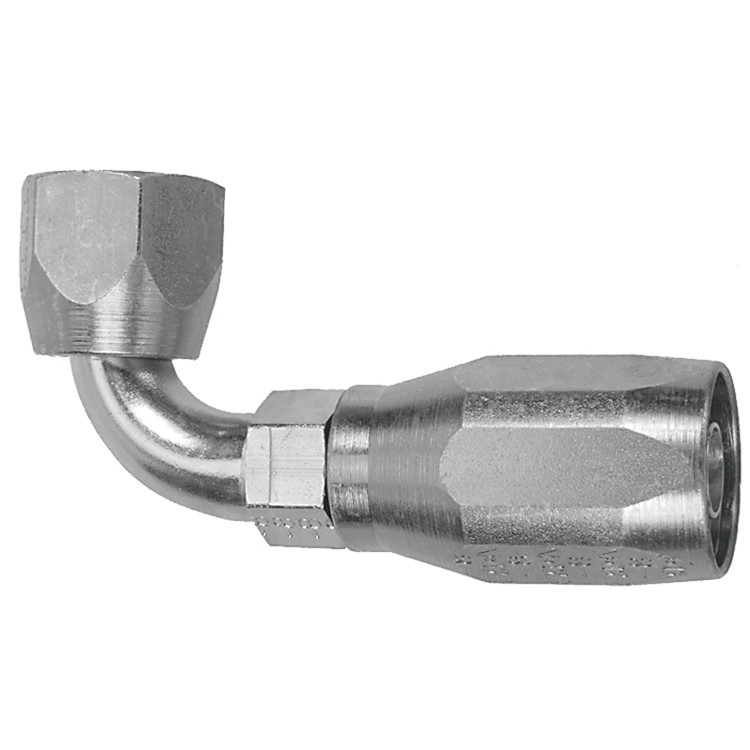 3/16 x 1/4" Pulsar 3500 Series Reusable Hose End - Female 45° SAE Swivel 90° Elbow  3594-04-04