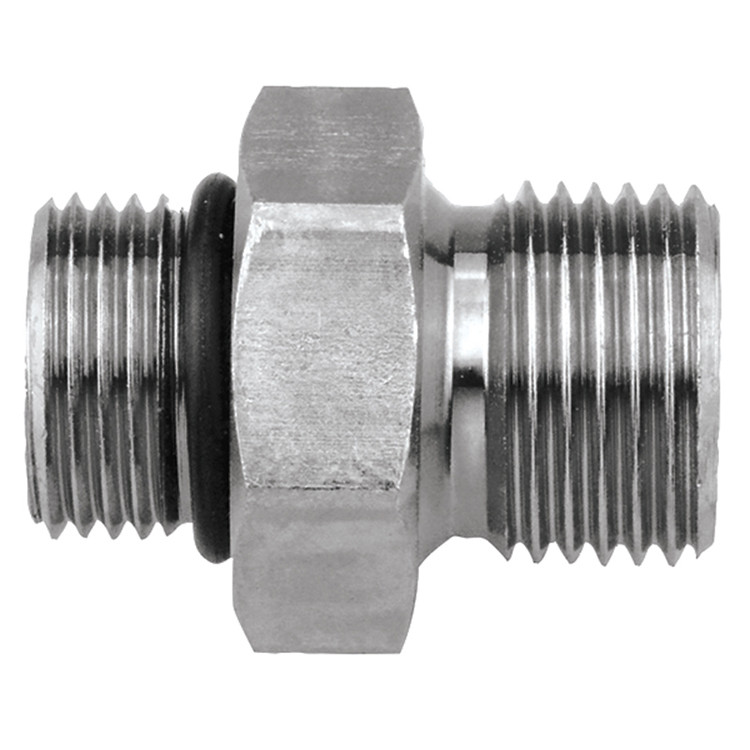 9/16"-18 x 1/2" Steel Male ORB - Male BSPP Connector   36011-06-08