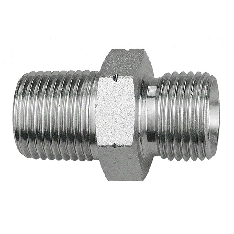 3/4 x 3/4" Steel Male BSPT - Male BSPP Hex Nipple   36038-12-12