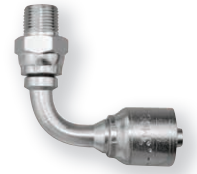3/8 x 3/8" Pulsar 4200 Series Hose Crimp - Male NPT Live Swivel 90° Elbow  4296X-06-06