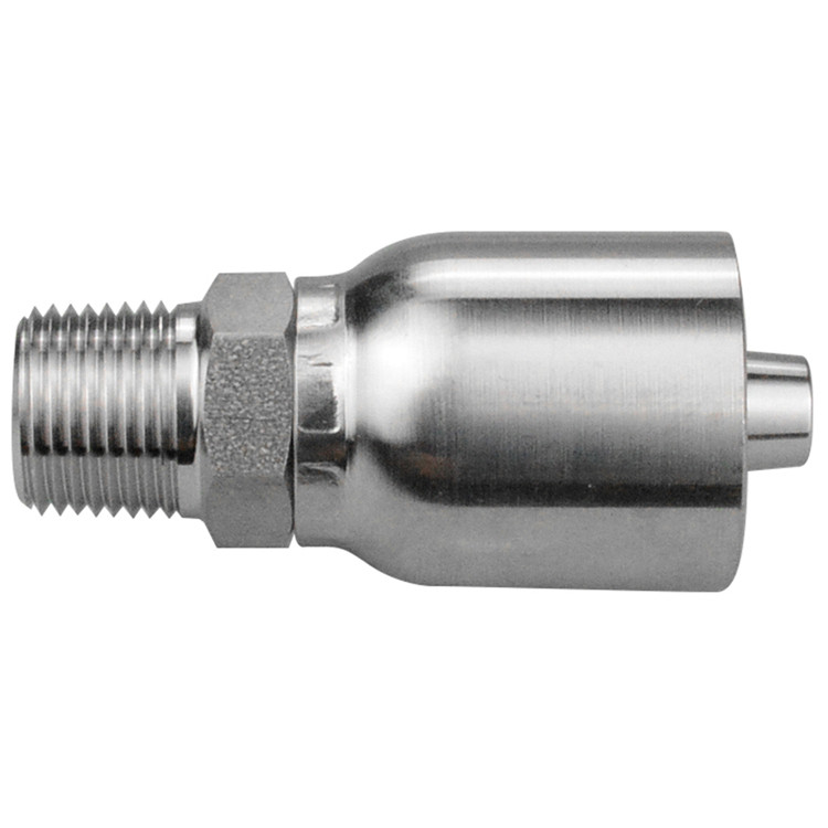 1/2 x 1/2" Pulsar Stainless Steel 4300 Series Hose Crimp - Male NPT  4316SS-08-08