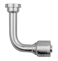 1 x 1" (1.88" Flange) Pulsar 4400 Series Hose Crimp - Code 62 Flange 90° Long Drop Elbow  4499HL-16-16-D170