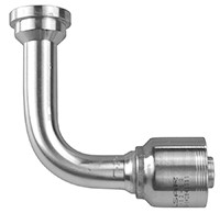 3/4 x 3/4" (1.50" Flange) Pulsar 4400 Series Hose Crimp - Code 61 Flange 90° Long Drop Elbow  4499L-12-12-D115