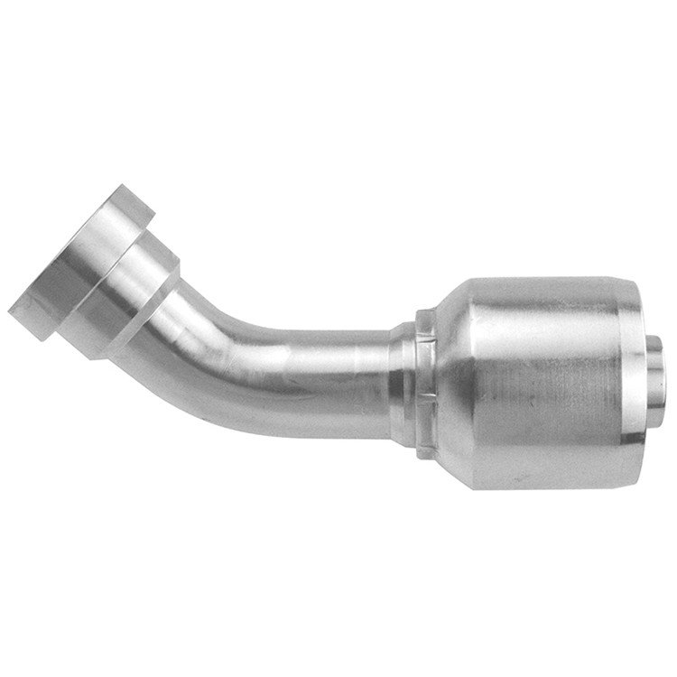 1-1/2 x 1-1/2 (2.50" Flange) Pulsar 4600 Series Hose Crimp - CAT® Style Flange 45° Elbow  4649C-24-24