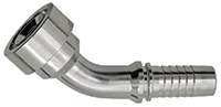 1 x 1-1/4" (2.13" Flange) Pulsar 5000 Series Hose Barb - Cat® Style Flange 45° Elbow  5049C-20-16