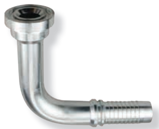 1 x 1" (1.88" Flange) Pulsar 5000 Series Hose Barb - Code 62 Flange 90° Long Drop Elbow  5099HL-16-16-D120
