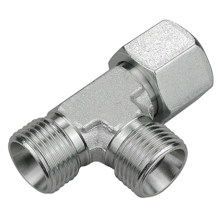 M30-2.0 Steel Male Metric - Female Metric Swivel - Male Metric Tee   63T7373L-22-22
