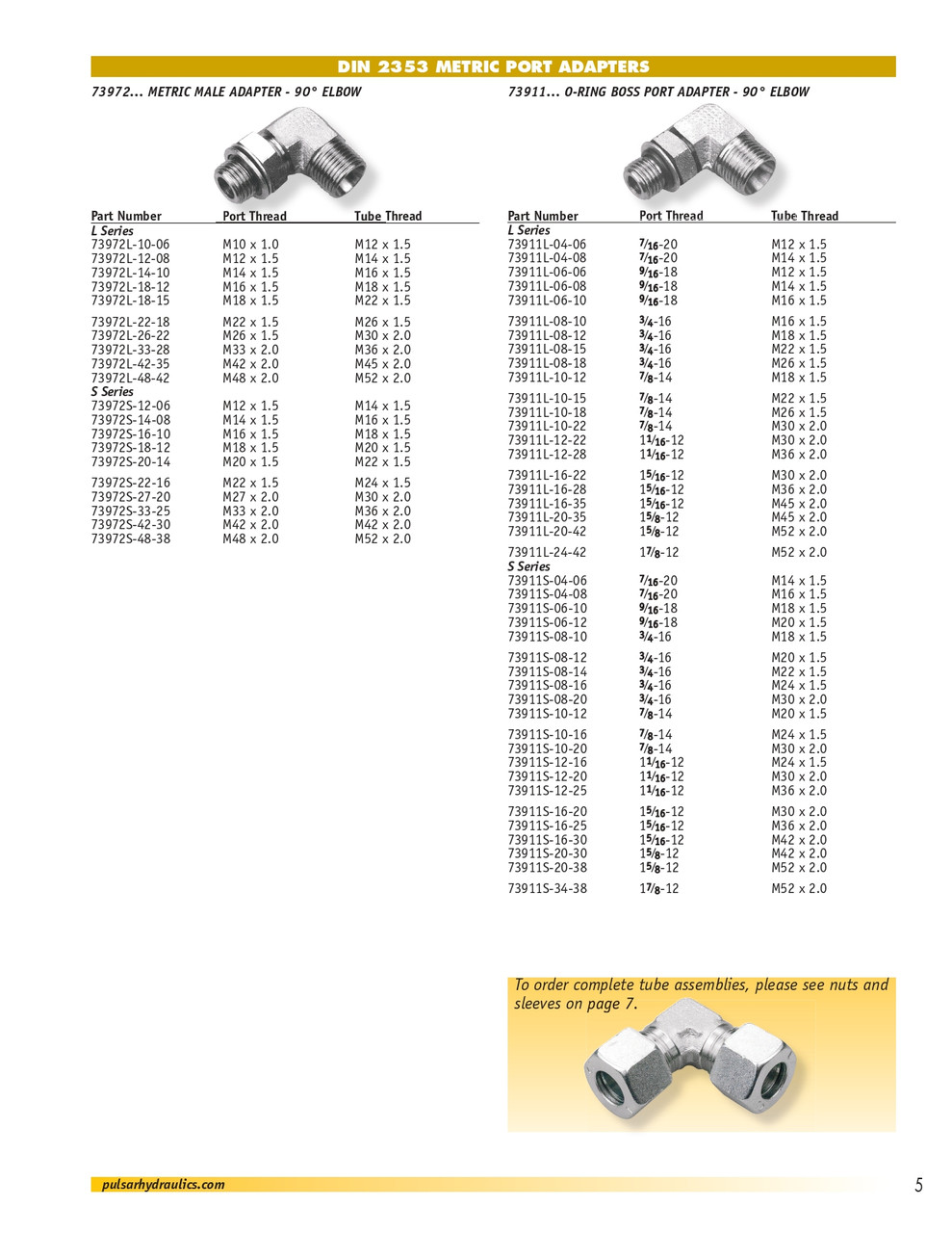 M14-1.5 x M16-1.5 Steel Male Metric - Male Metric 90° Elbow    73972S-14-08