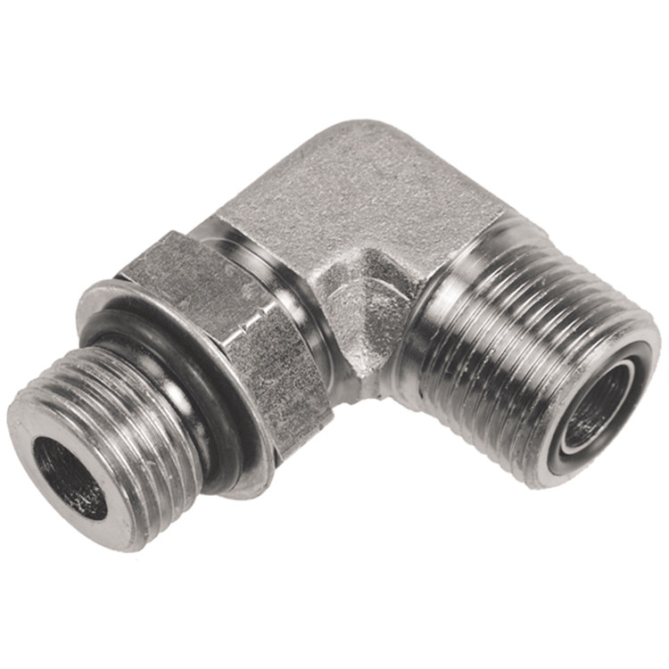 1-1/16" x 11/16"-16 Steel Male ORB - Male ORFS 90° Elbow   93911-12-06