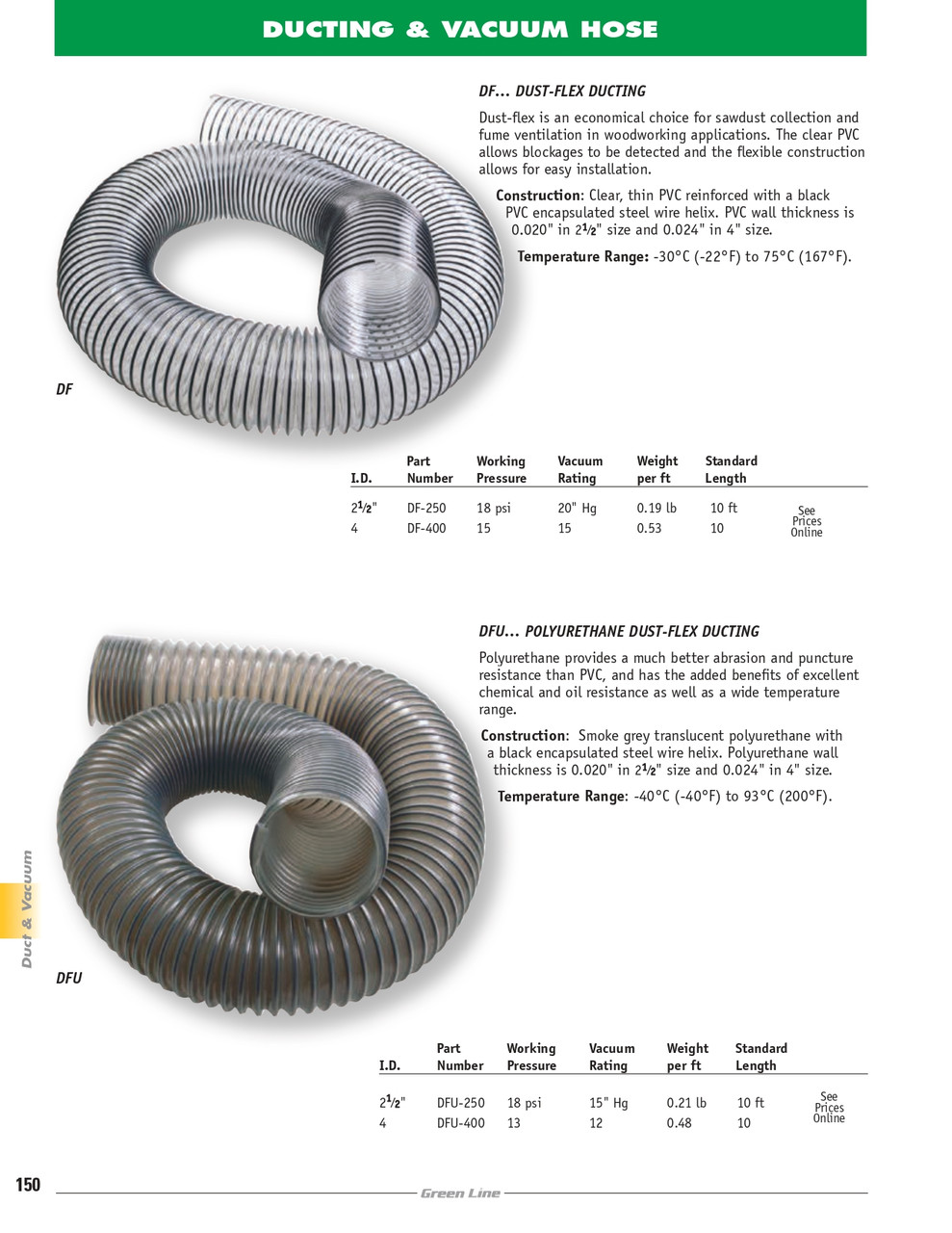 4" x 10' Dust-Flex Ducting Hose   DF-400