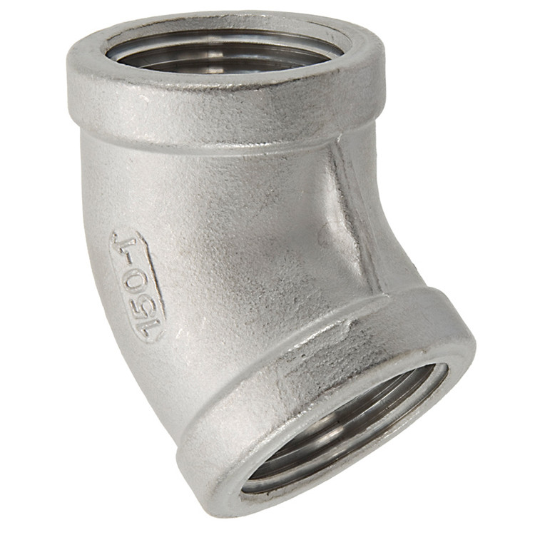 1" Stainless Steel 316 Female NPT 45° Elbow  G0848SS-100-100