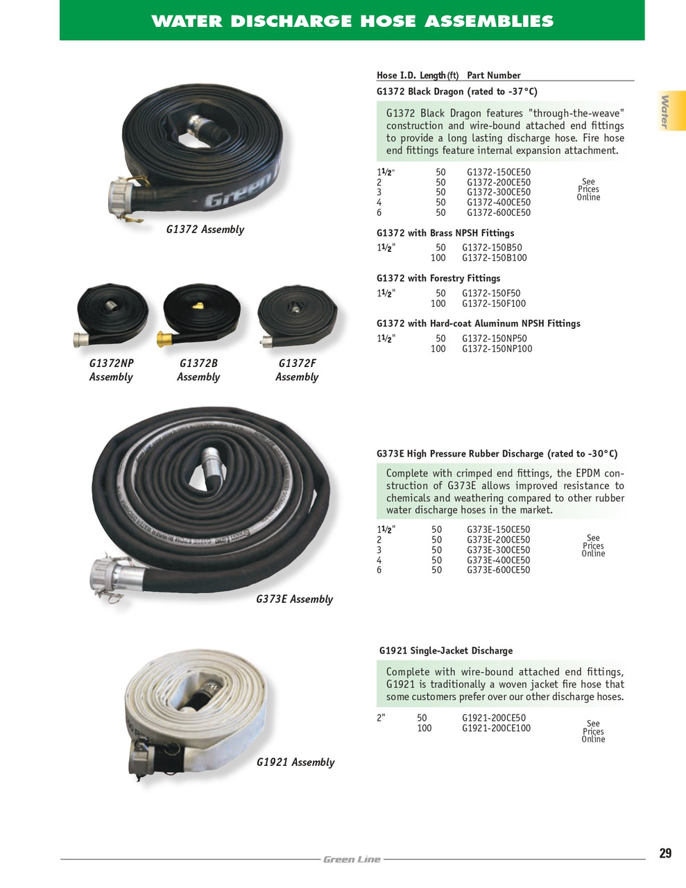1-1/2" x 50' Black Dragon Lay-Flat Discharge Hose Assembly   G1372-150CE50