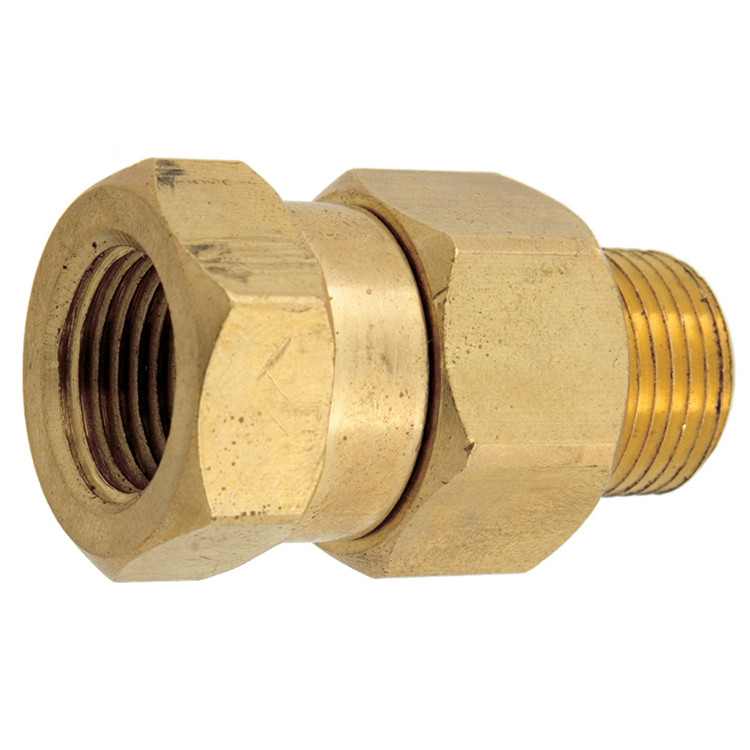 1/4 x 1/4" Brass Male NPT - Female NPT 3000 PSI Live Swivel  G1608XB-3000-04-04