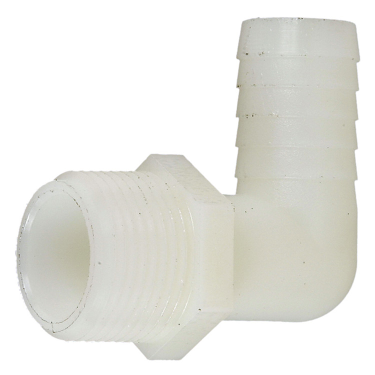 1/4 x 1/8" Nylon Hose Barb - Male NPT 90° Elbow   G21N90-013-025