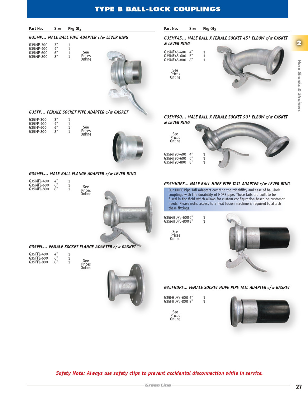 4" Type B Male Ball - Flange  G35MFL-400