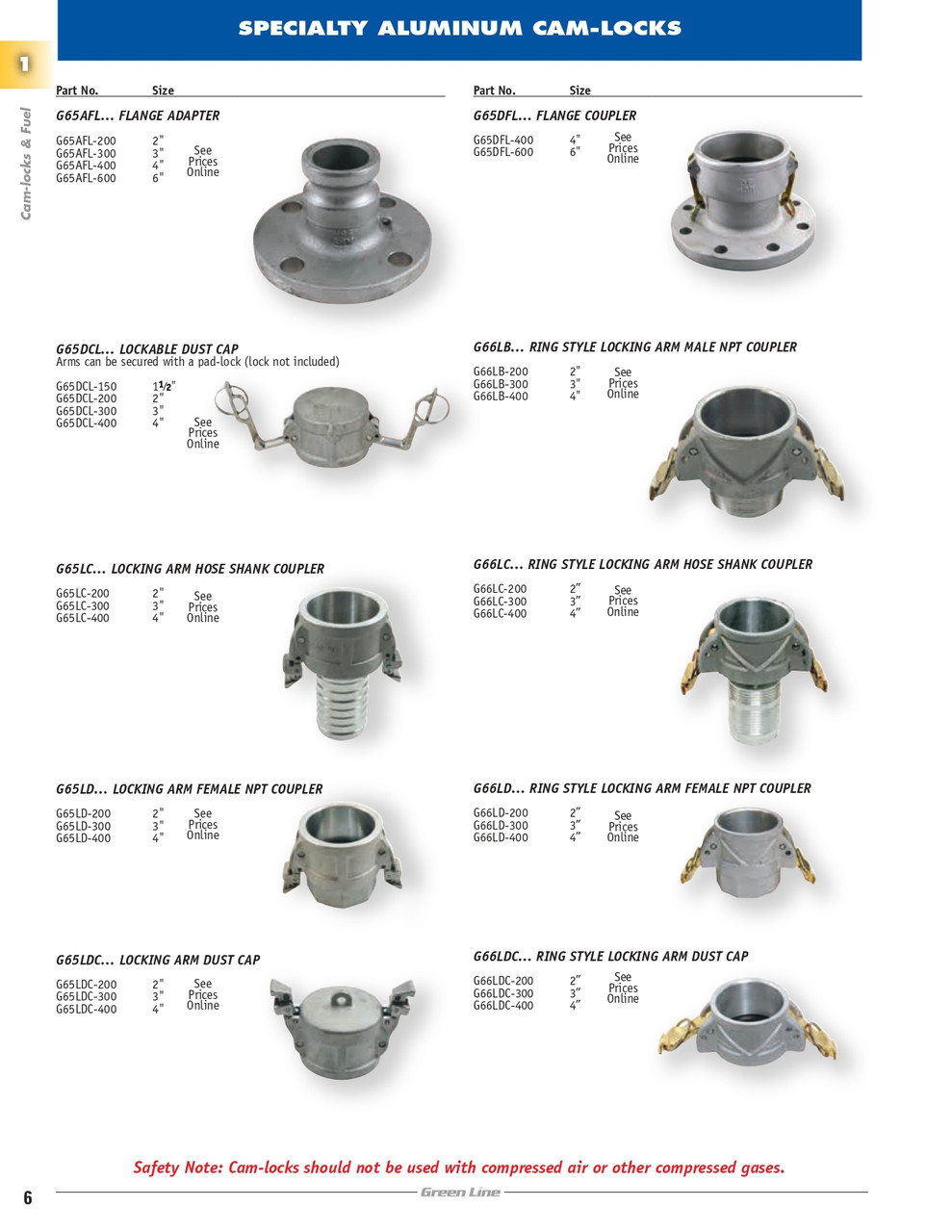 2" Aluminum Type AFL Male Camlock - #150 Flange  G65AFL-200