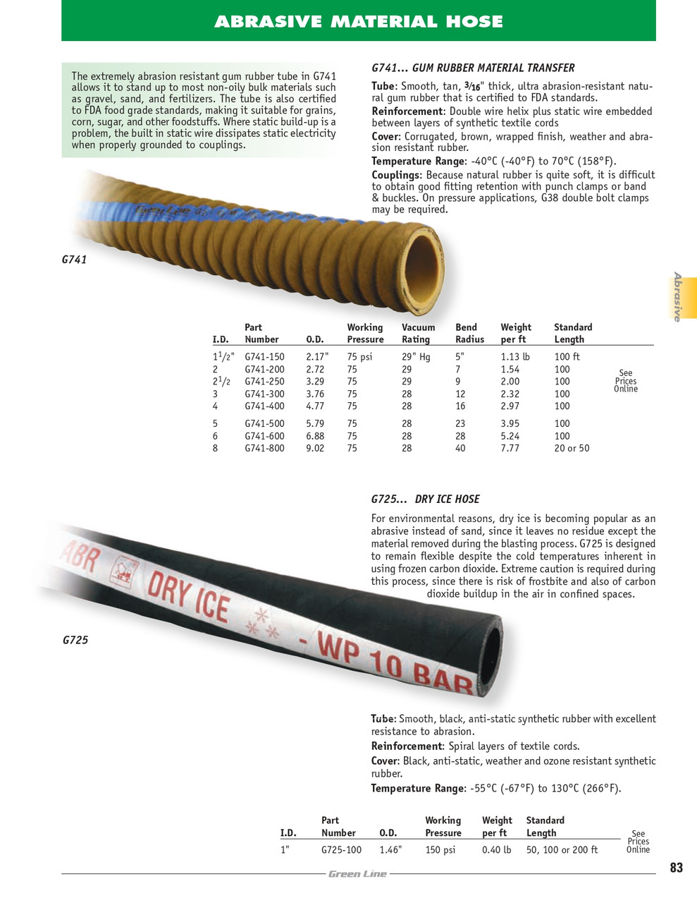 5" Gum Rubber Material Transfer Hose   G741-500