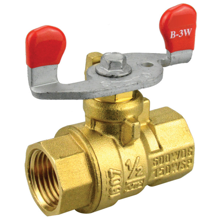 1-1/4" Brass Female NPT - Female NPT Natural Gas Ball Valve w/ Wing Handle  V302W-125