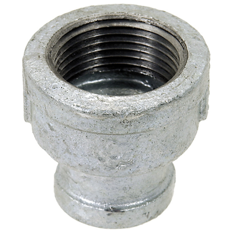 1/2 x 3/8" Sch. 40 Galvanized Iron Female NPT - Female NPT Reducing Coupler   G0808G-050-038