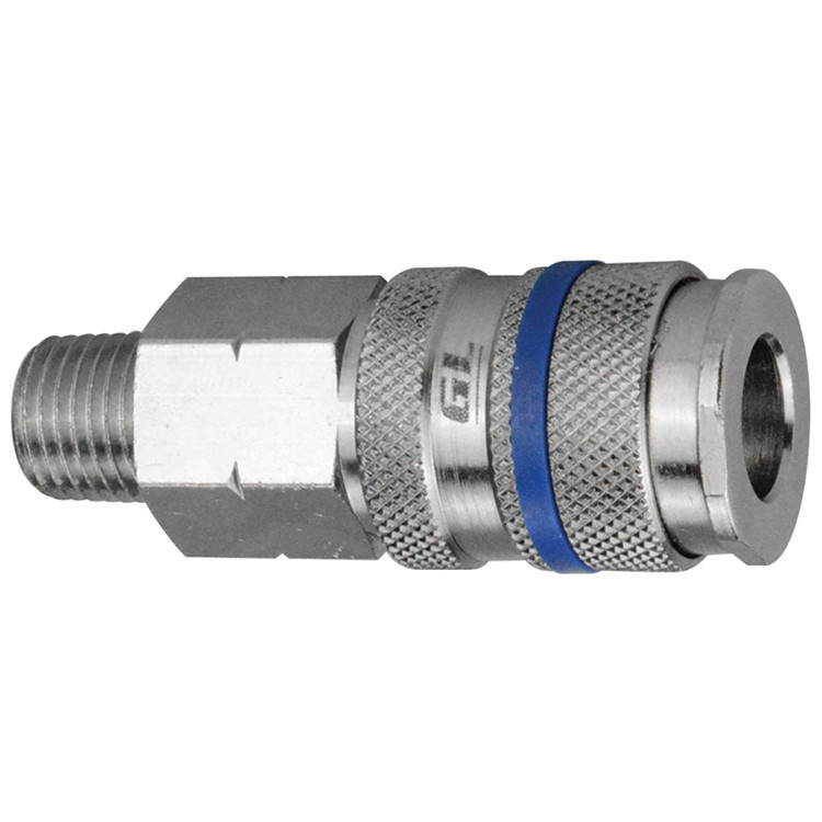 1/4 x 1/4" Steel Industrial Pneumatic Coupler - Male NPT   CH21