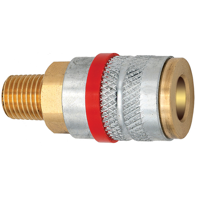 3/8 x 1/2" Steel Tru-Flate Pneumatic Coupler - Male NPT   C5-04