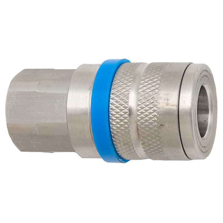 3/8 x 3/8" Stainless Steel Industrial Pneumatic Coupler - Female NPT   C26SS