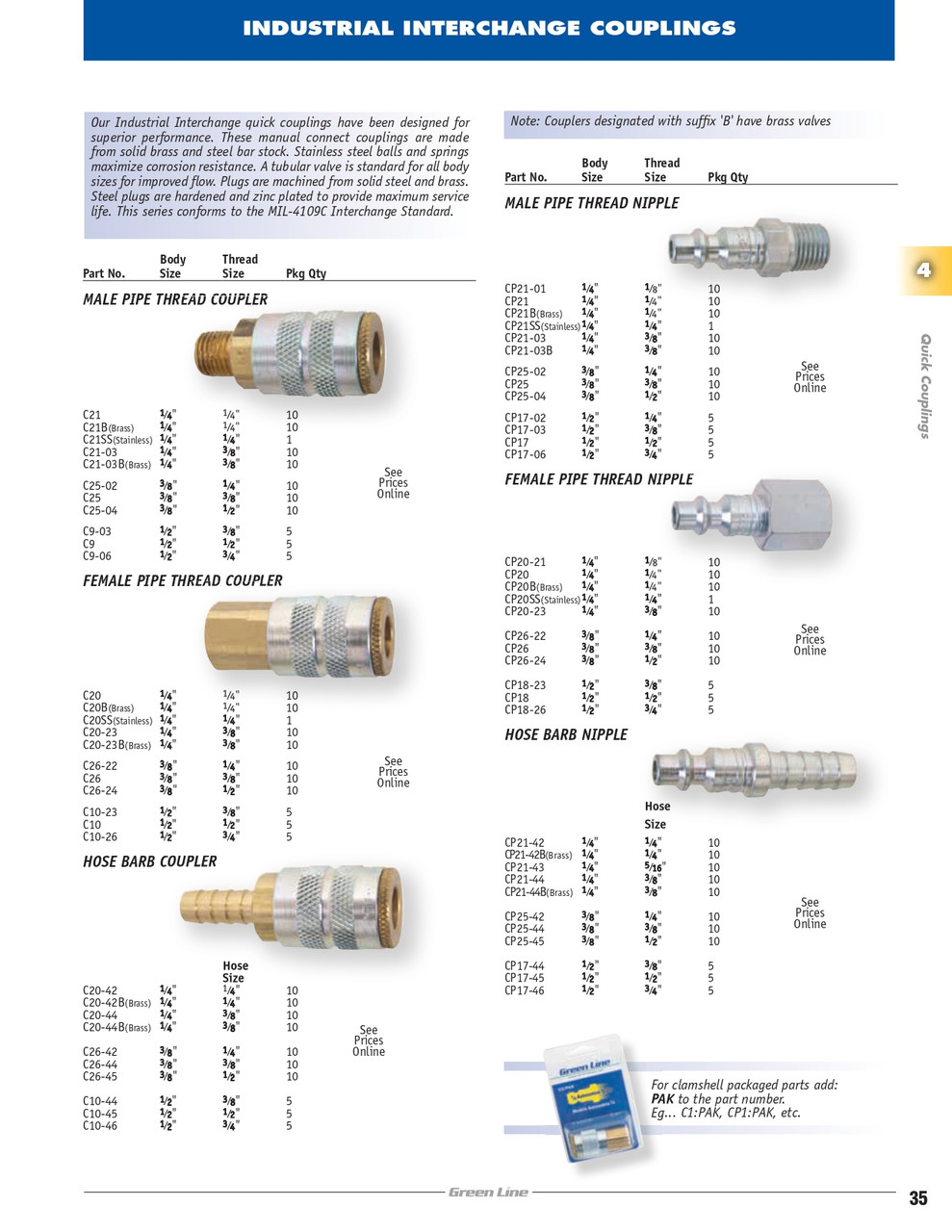 3/8 x 1/2" Steel Industrial Pneumatic Nipple - Hose Barb   CP25-45