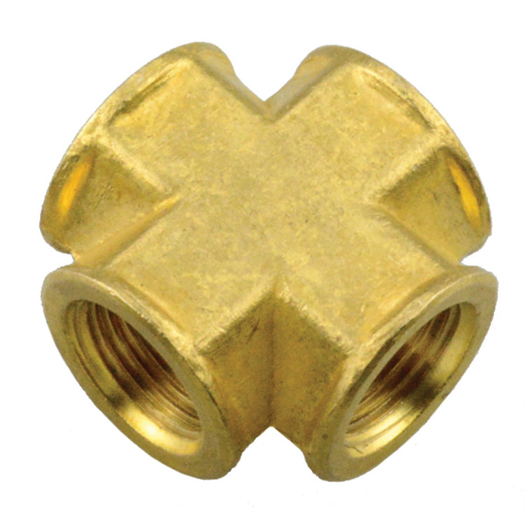 3/8" Brass Female NPT Cross   G08X88B-06-06