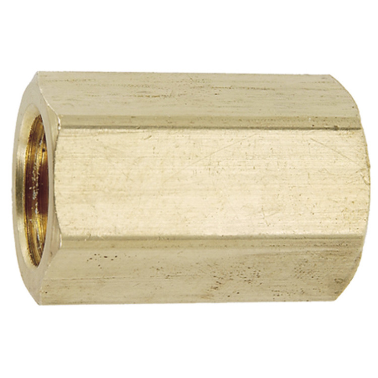 3/8" Brass Female 45° SAE Flare - Female 45° SAE Flare Coupler   G0404-06-06
