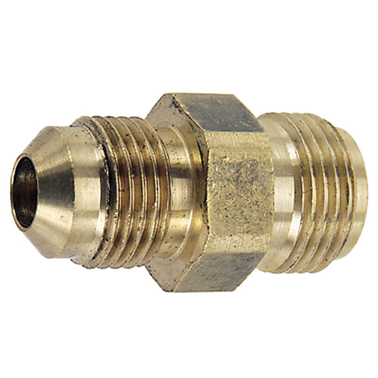 7/16 x 3/8" Brass Male Inverted Flare - Male 45° SAE Flare Connector   G1412-07-06