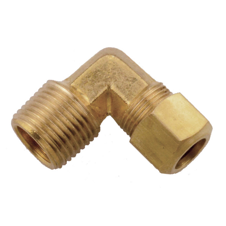3/4 x 1/2" Brass Male NPT - Compression 90° Elbow   G6096-12-08