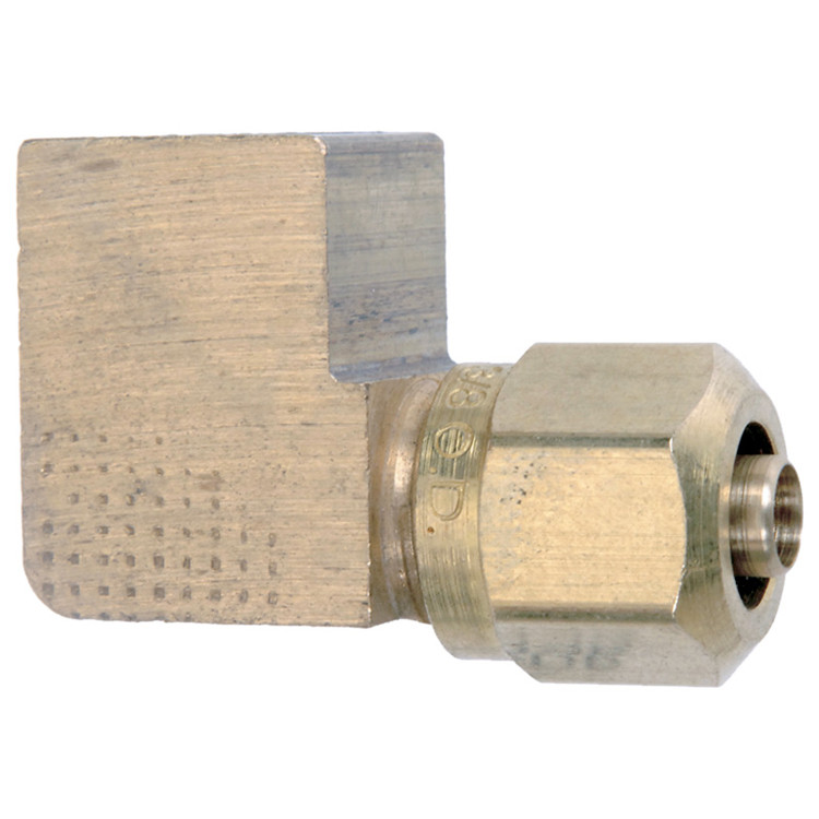 1/4 x 3/8" Brass DOT Female NPT - Compression 90° Elbow   G7098-04-06