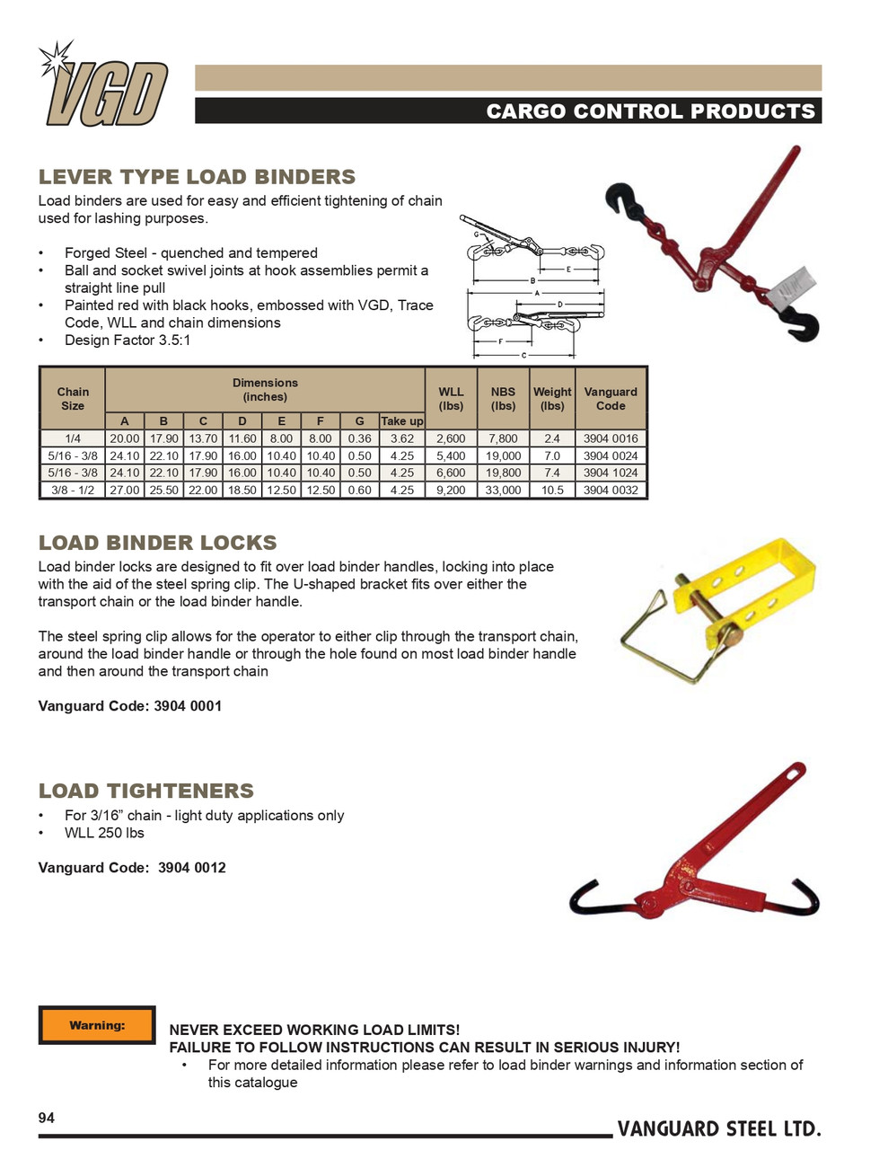 1/4" Forged Steel Lever Load Binder   3904 0016