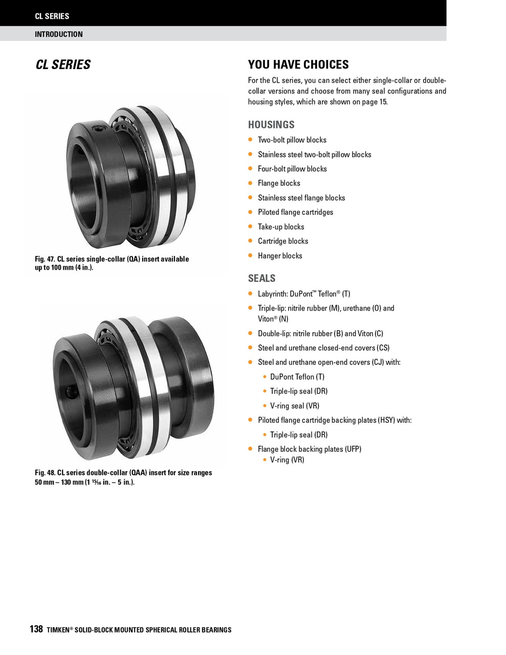 70mm Timken QAA Replacement Bearing & Seal Kit - Two Concentric Shaft Collars - Triple Lip Urethane Seals  QAA070KITSO