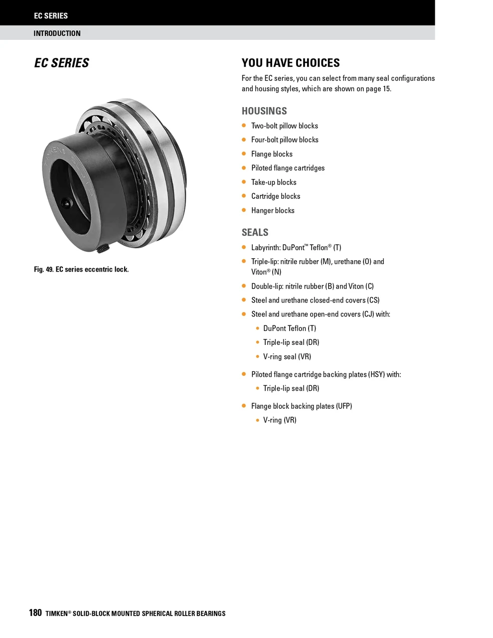 1-15/16" Timken QM Replacement Bearing & Seal Kit - Eccentric Locking Collar - Double Lip Viton Seals  QM115KITSC