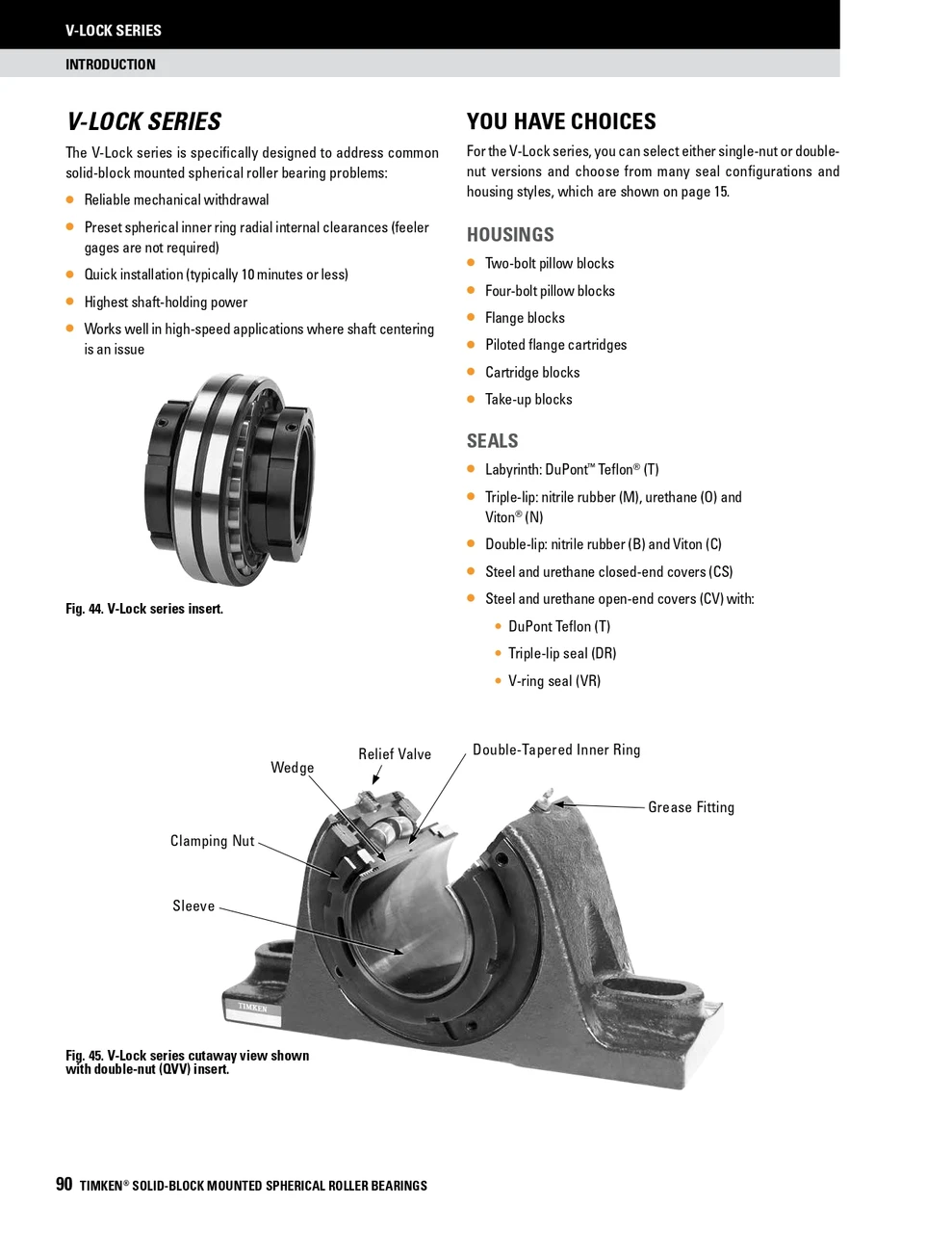 70mm Timken QVV Replacement Bearing & Seal Kit - Double V-Lock® - Triple Lip Nitrile Seals  QVV070-17KITSM