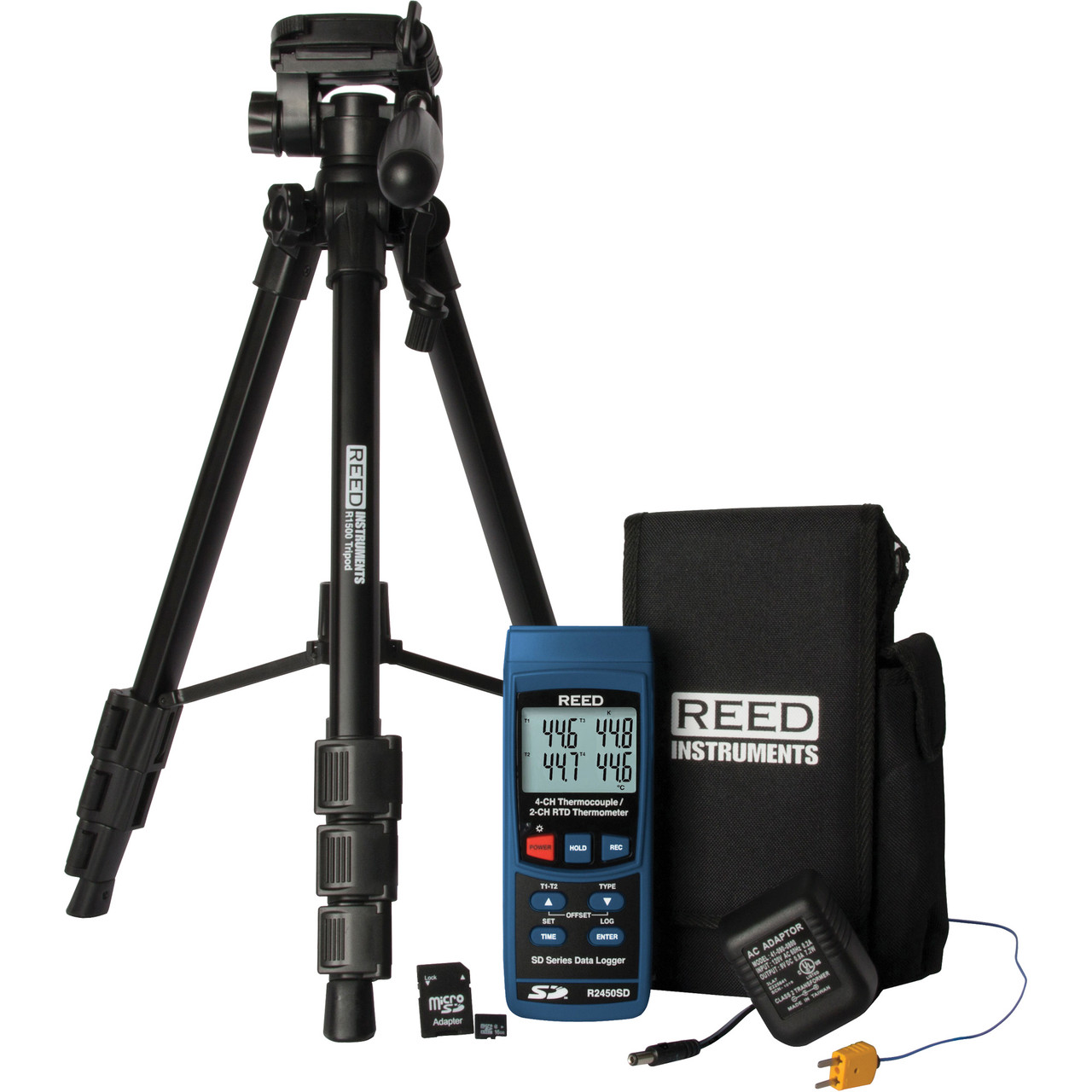 Data Logging Thermometer w/ Tripod SD Card & Power Adapter   R2450SD-KIT2