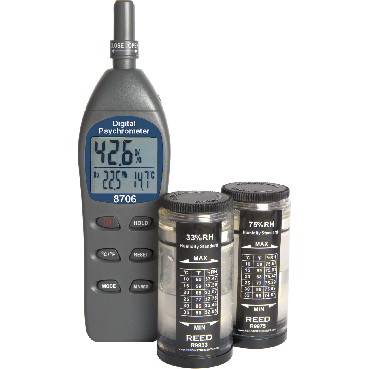 Psychrometer w/ Humidity Calibration Standards   8706-KIT
