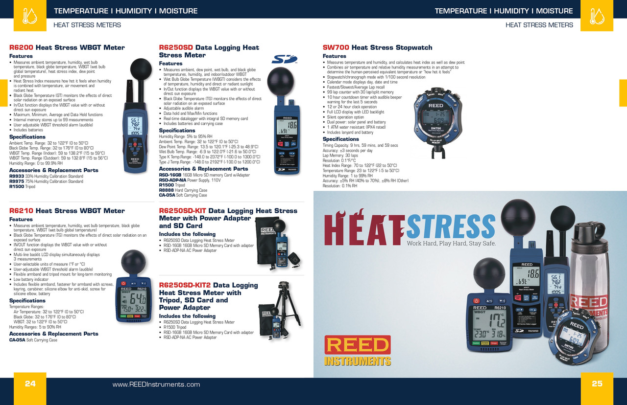 Wet-Bulb Globe Temperature (WBGT) Heat Stress Meter   R6200