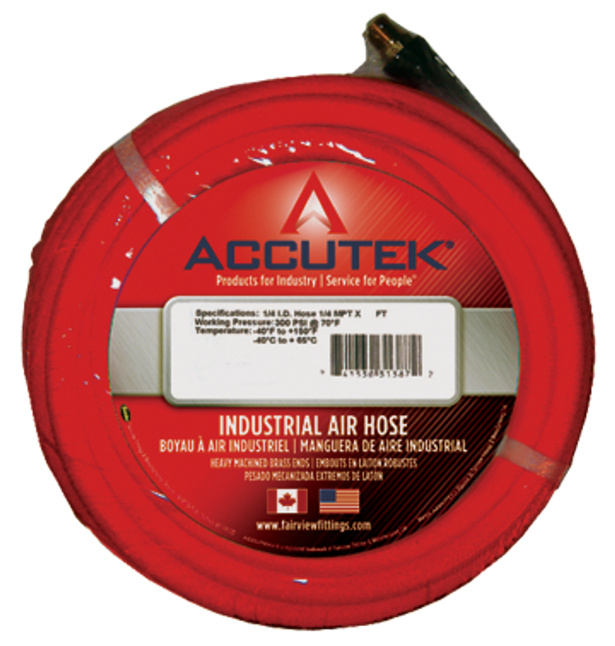 3/8" x 100' Male NPT Red Superflex Air Hose Assembly   GL6RED-100C