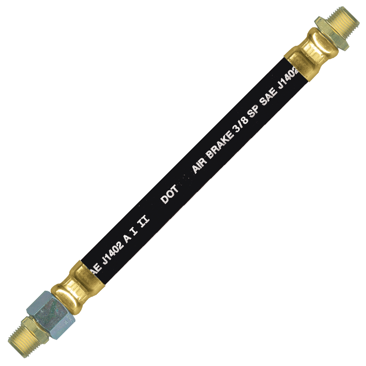 3/8 x 24" Black Arctic Rubber DOT SAE J1402 Air Brake Hose Assembly  HABA-6-24C