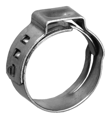 .275 - .342" (7 - 8.7mm) Stainless Steel Stepless One Ear Pinch Clamp  HC10-5
