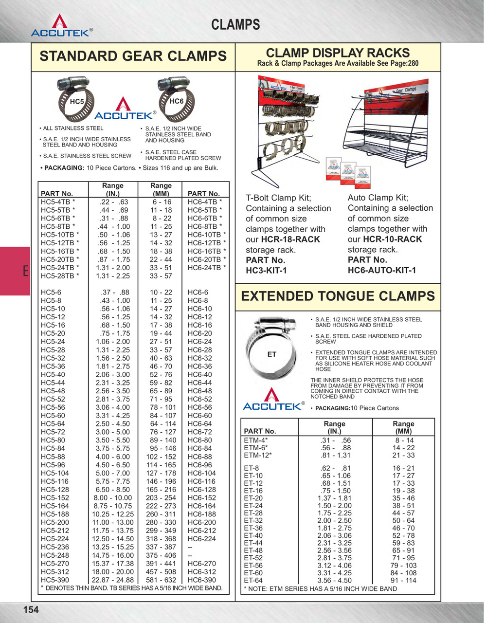 3/8" Thin Band Standard Gear Clamp - S/S Band - S/S Screw  HC5-6TB