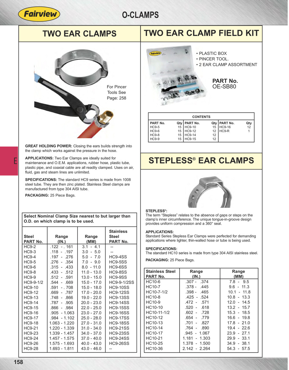 1-1/8" Steel Two Ear Pinch Clamp  HC9-18