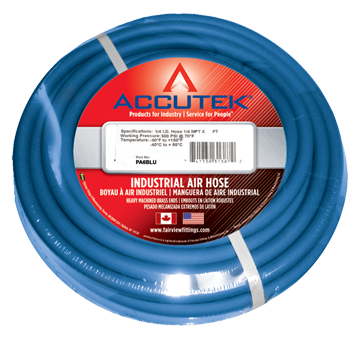 3/8" x 50' Blue PVC Air Hose Assembly  PA6BLU-50C