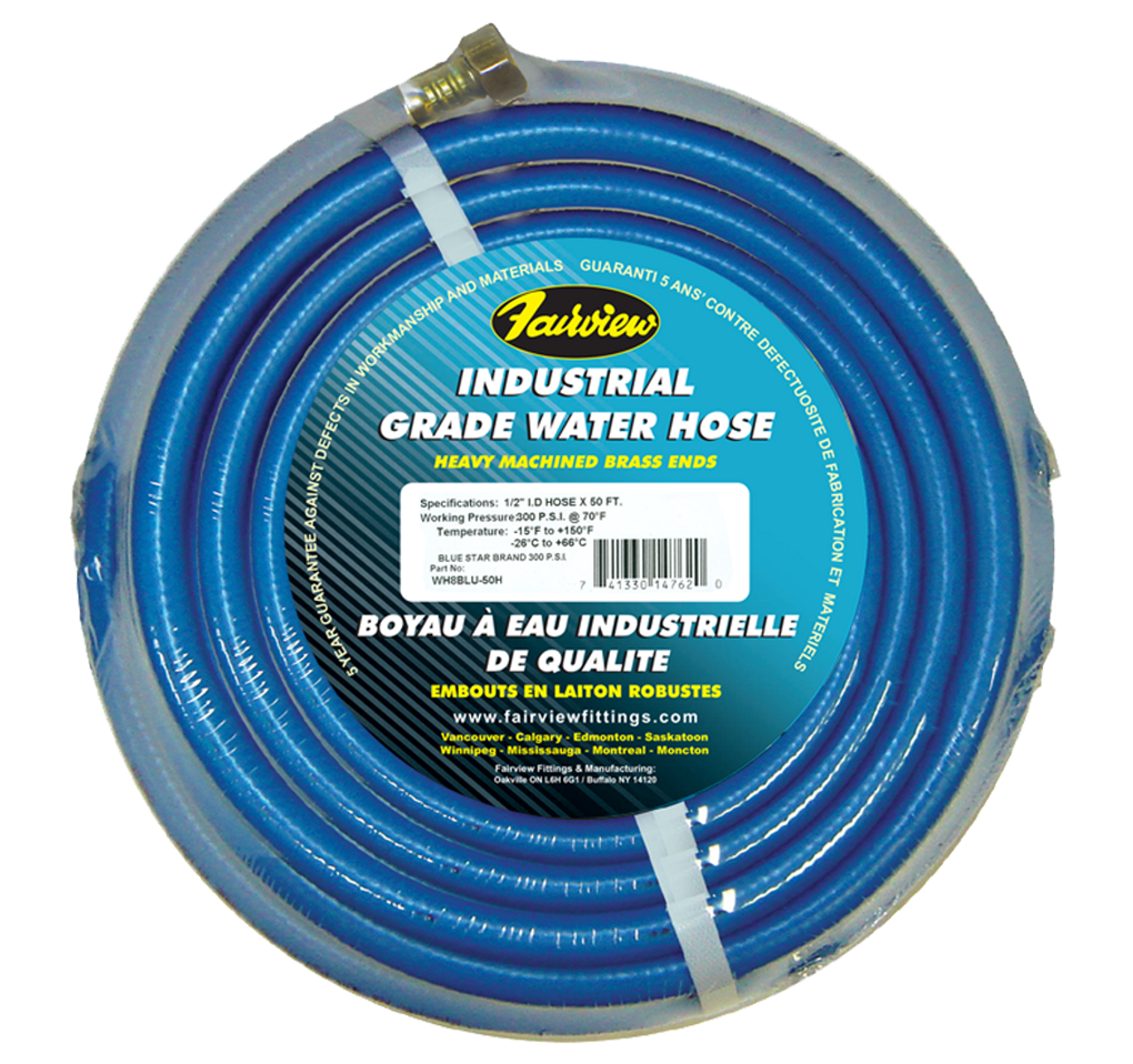 5/8" x 25' "Blue Star" Industrial Water Hose Assembly  WH10BLU-25H