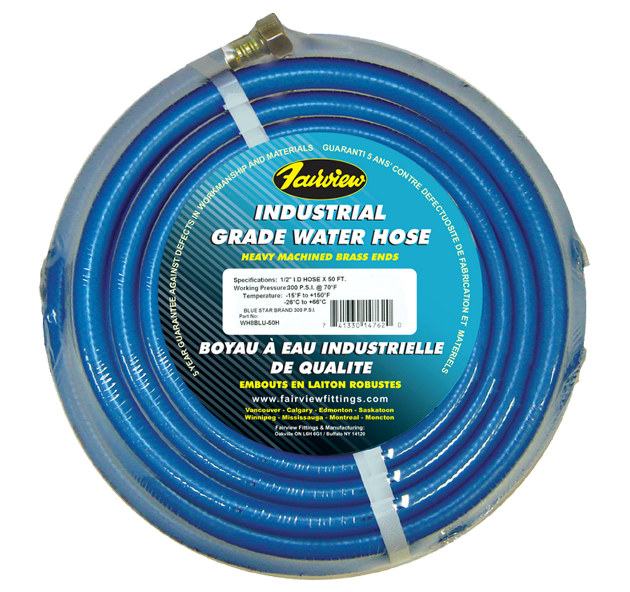 5/8" x 50' "Blue Star" Industrial Water Hose Assembly  WH10BLU-50H