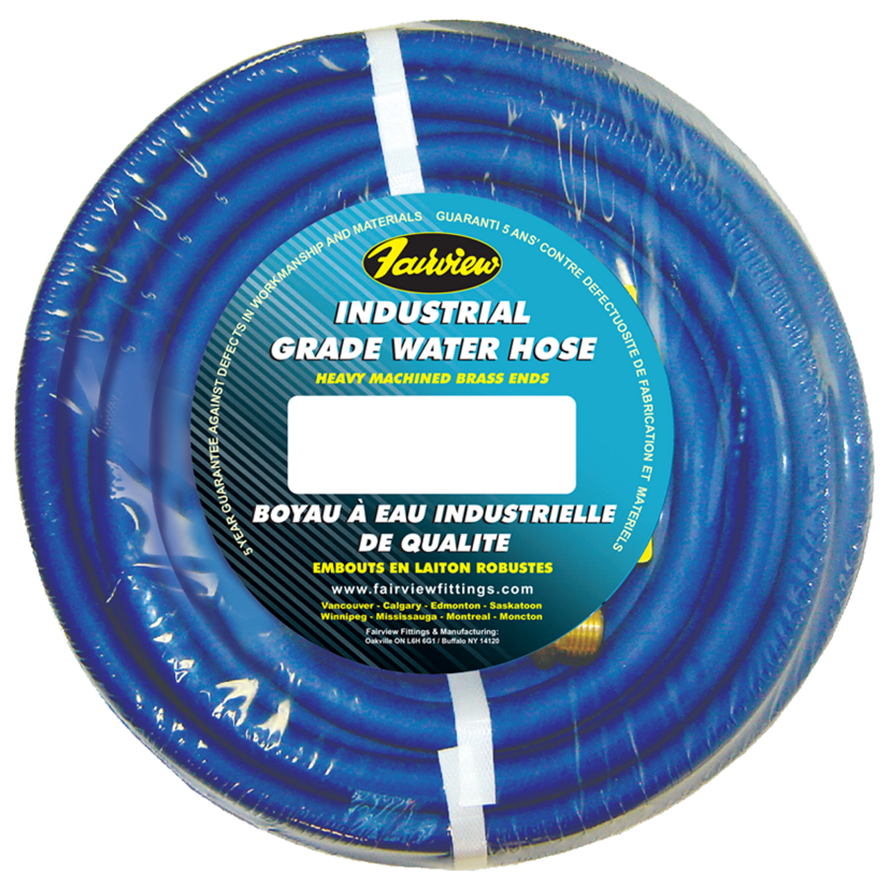1/2" x 25' Blue PVC Industrial Water Hose Assembly  WHRV8BLU-25H