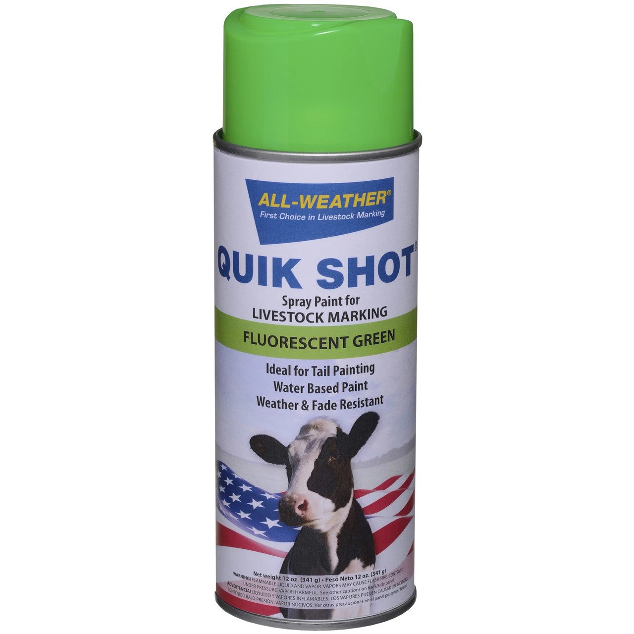 ALL-WEATHER QUIK SHOT FLUORESCENT GREEN INVERTED TIP  061116