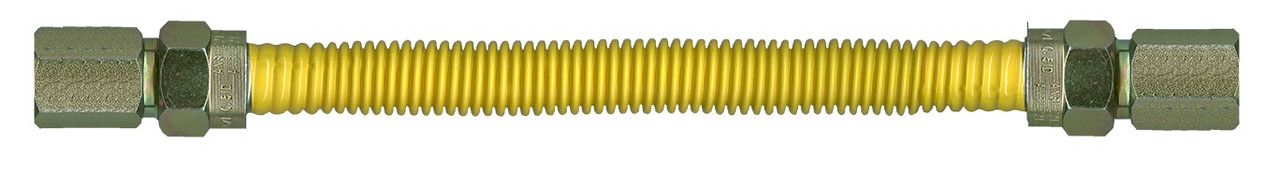 1/2 x 24" Female NPT - Yellow Coated S/S Natural Gas Hose Assembly  ACS-50FF-24